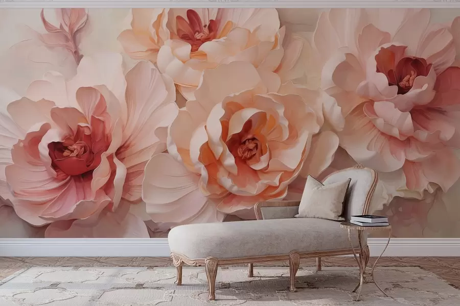wall murals Stylized abstract flowers w05639