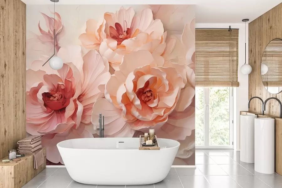 wall murals Stylized abstract flowers w05639