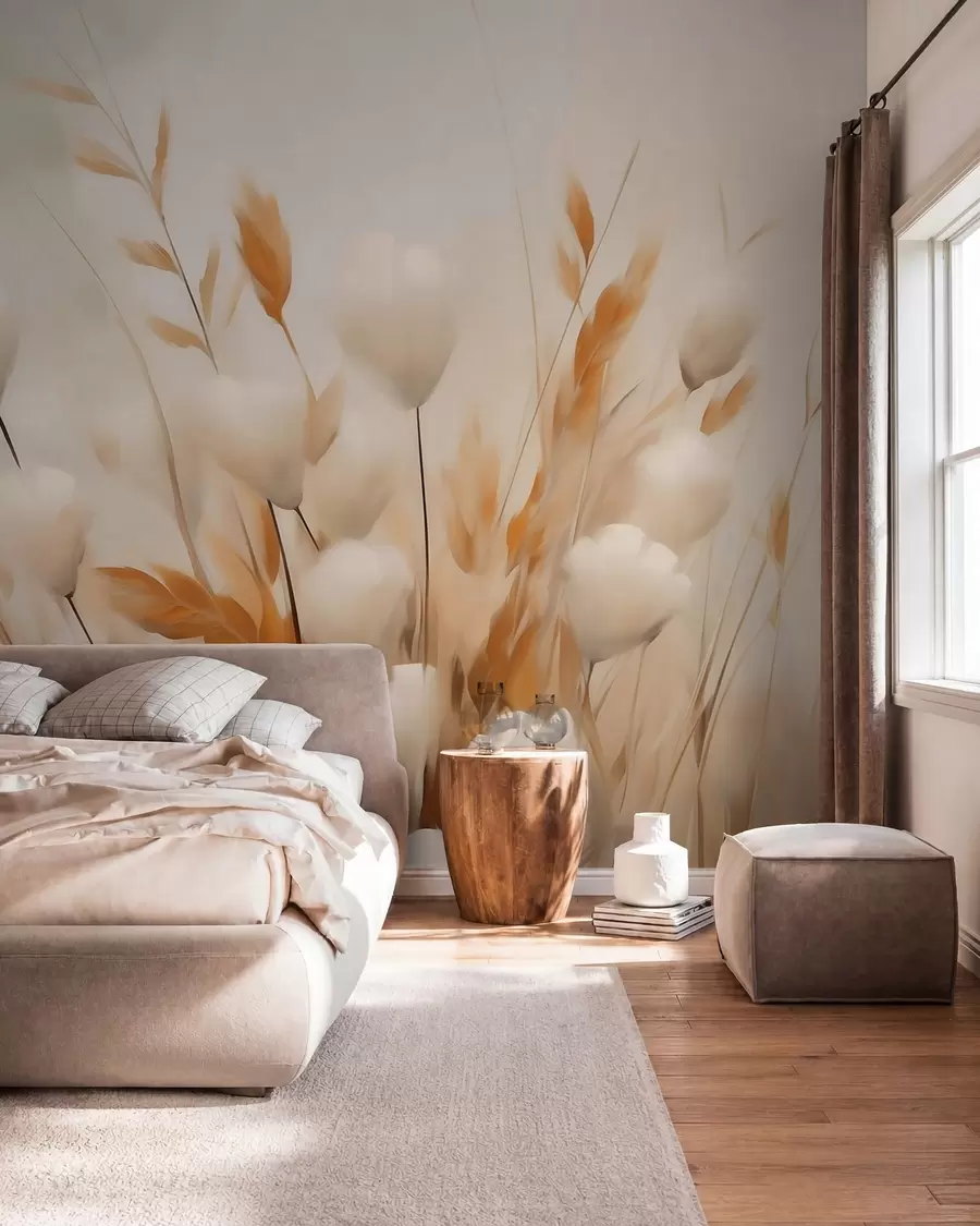 murales Flores secas abstractas w05851
