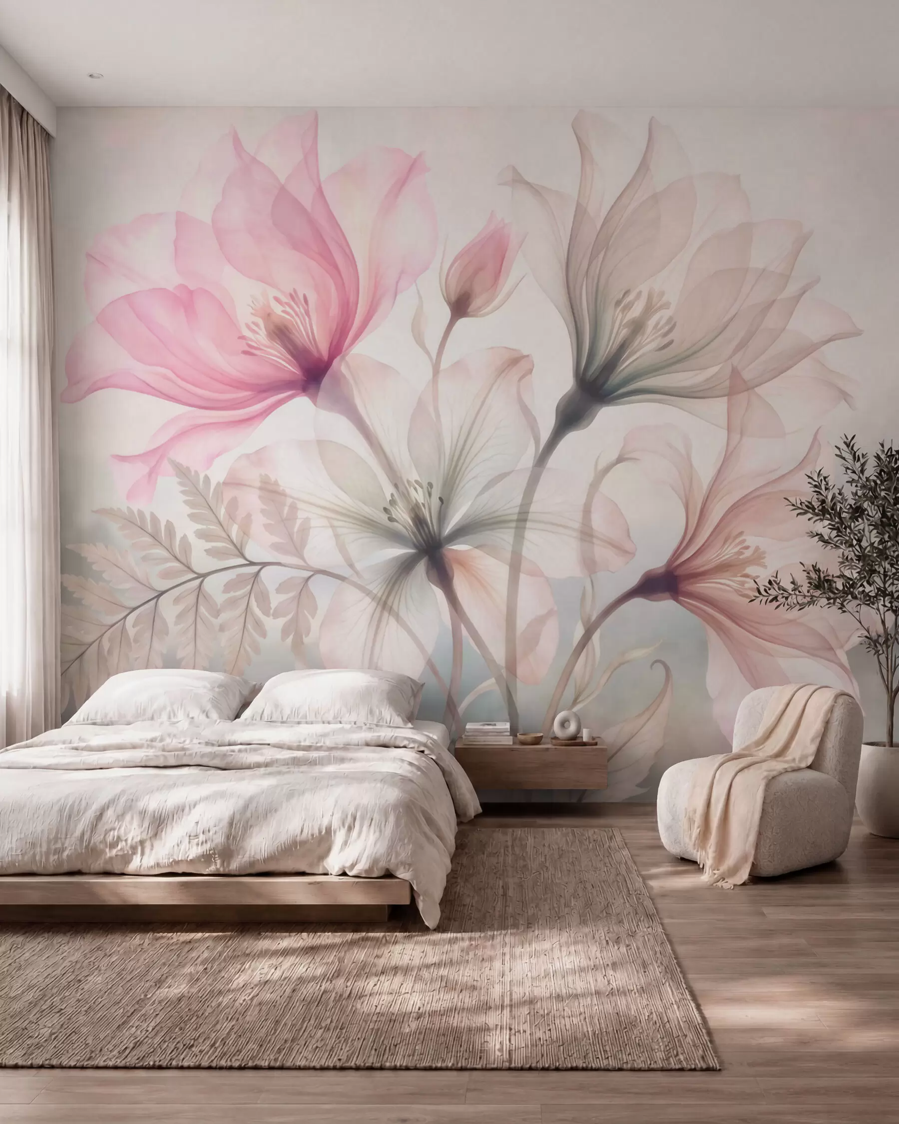 Wall Mural Photo Wallpaper Watercolor Magnolia w10009
