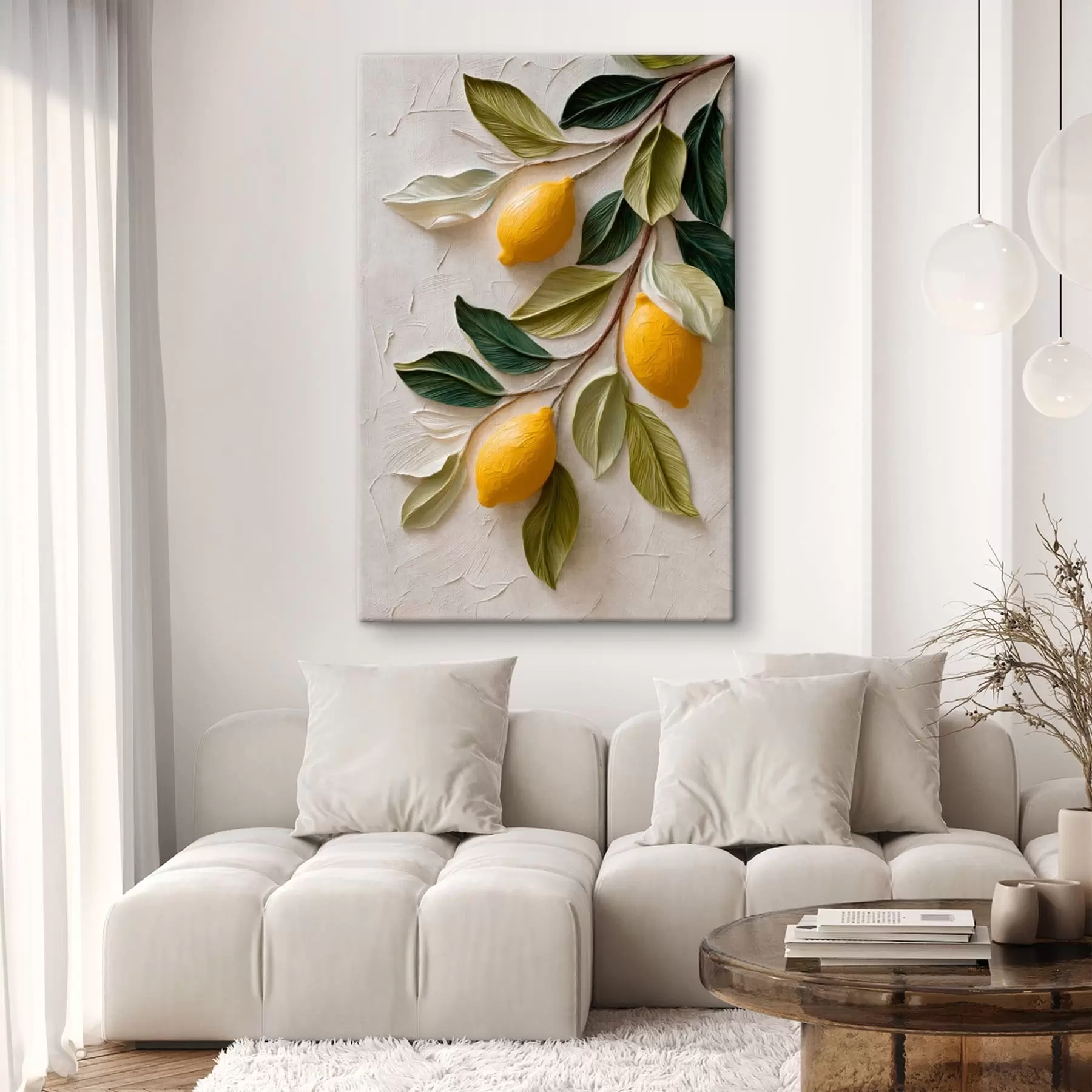 murales Limones en ramas con hojas verdes s50445