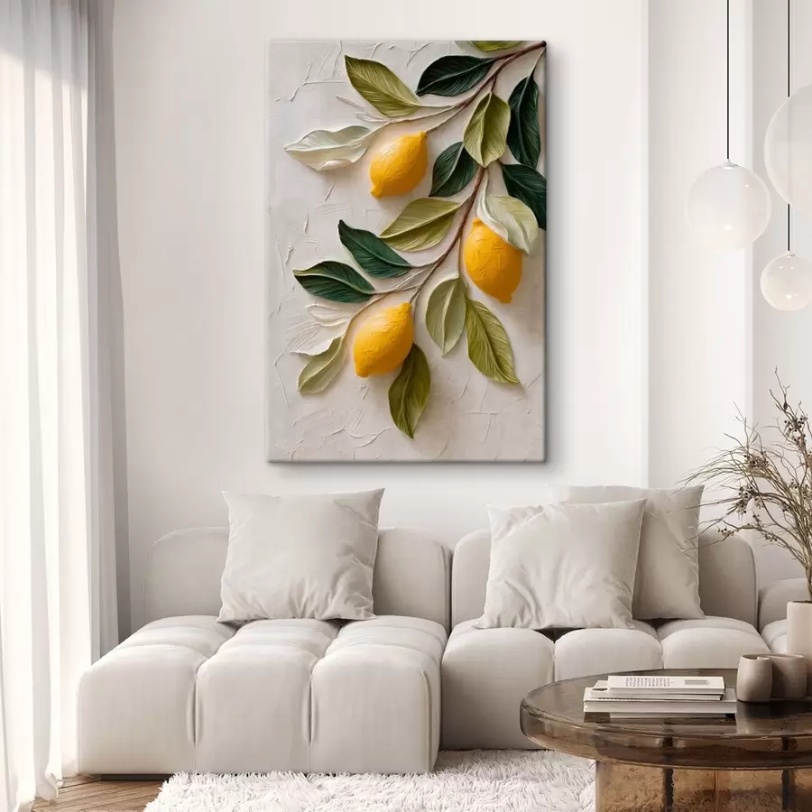 murales Limones en ramas con hojas verdes s50445