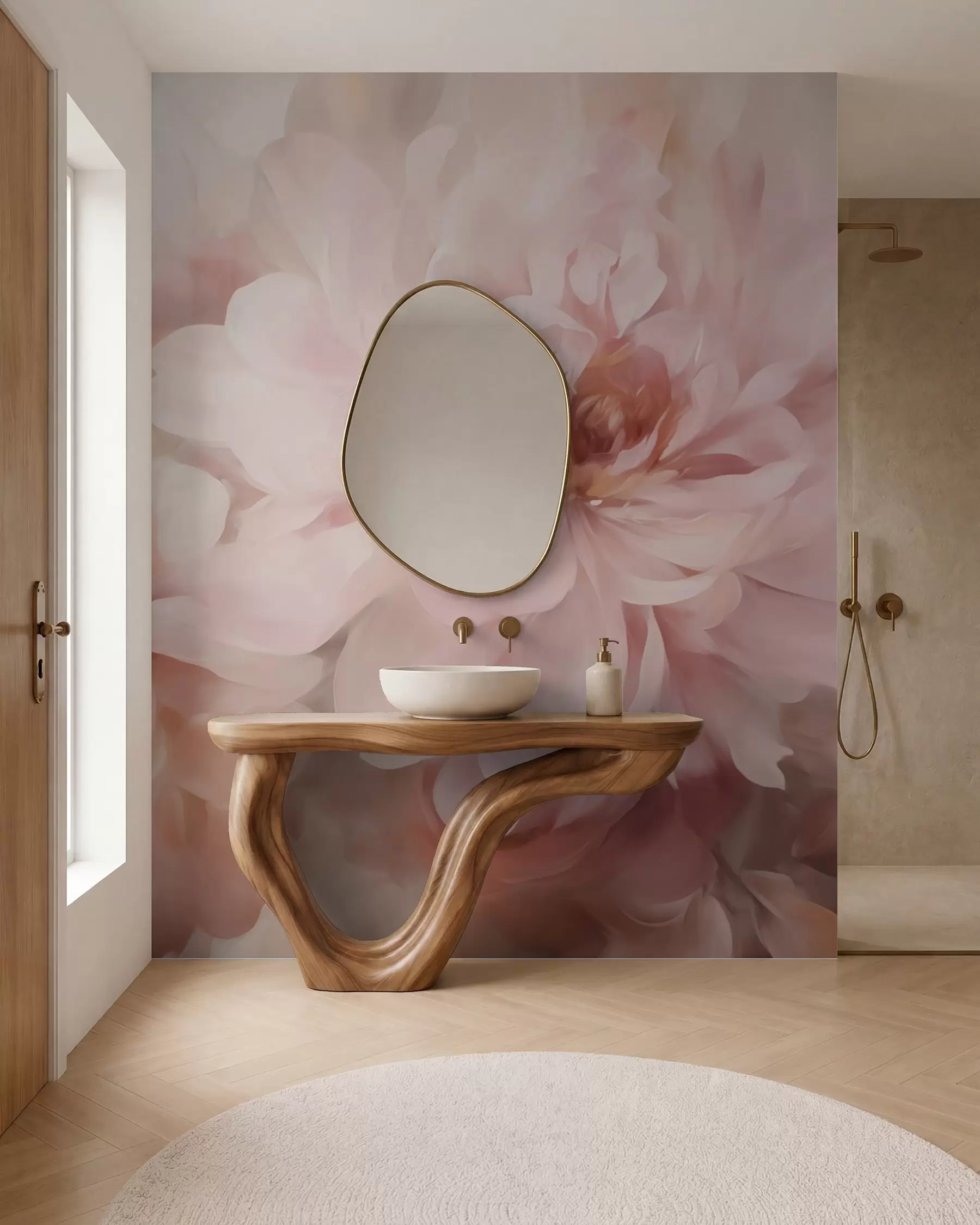 peintures murales Floraison rose w05591