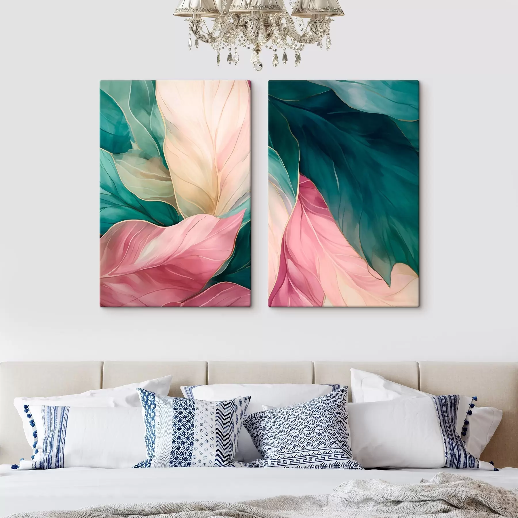 wall murals Tropical Mother-of-Pearl Leaves m30900
