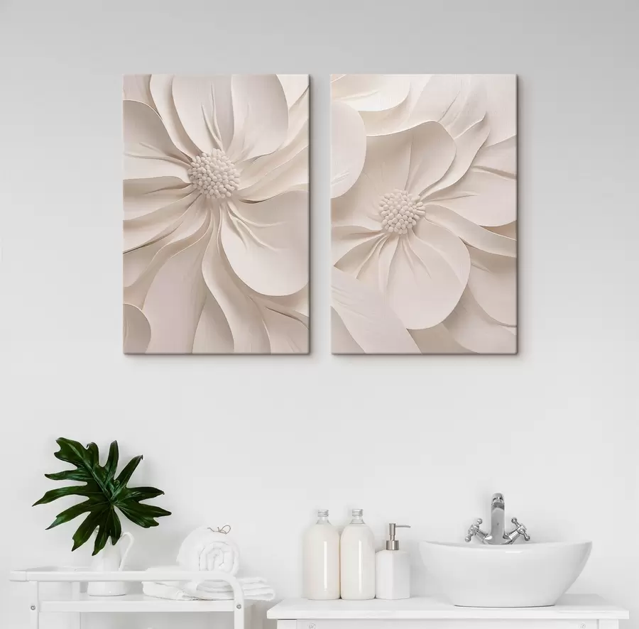 wall murals White Floral Relief m30907