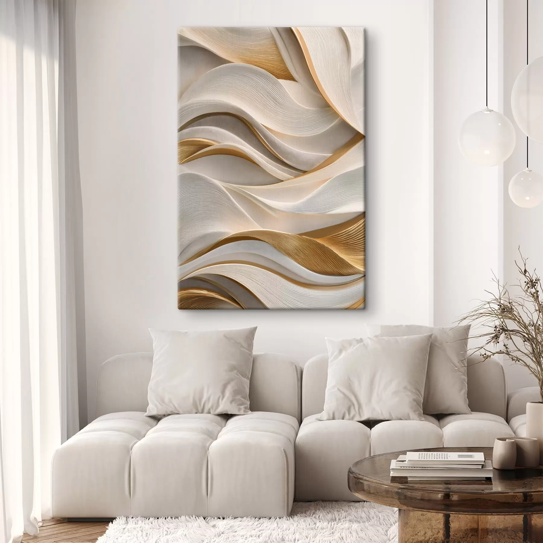 wall murals Elegant waves with a voluminous look s50465