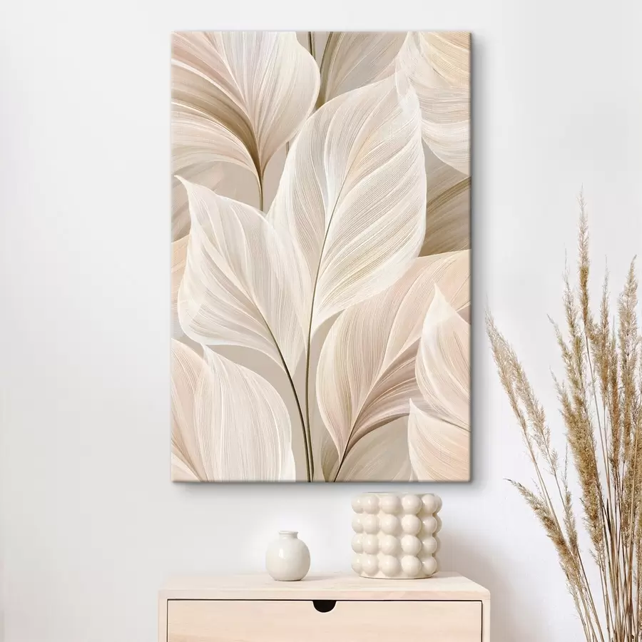 murales Hojas delicadas en tonos beige s50477