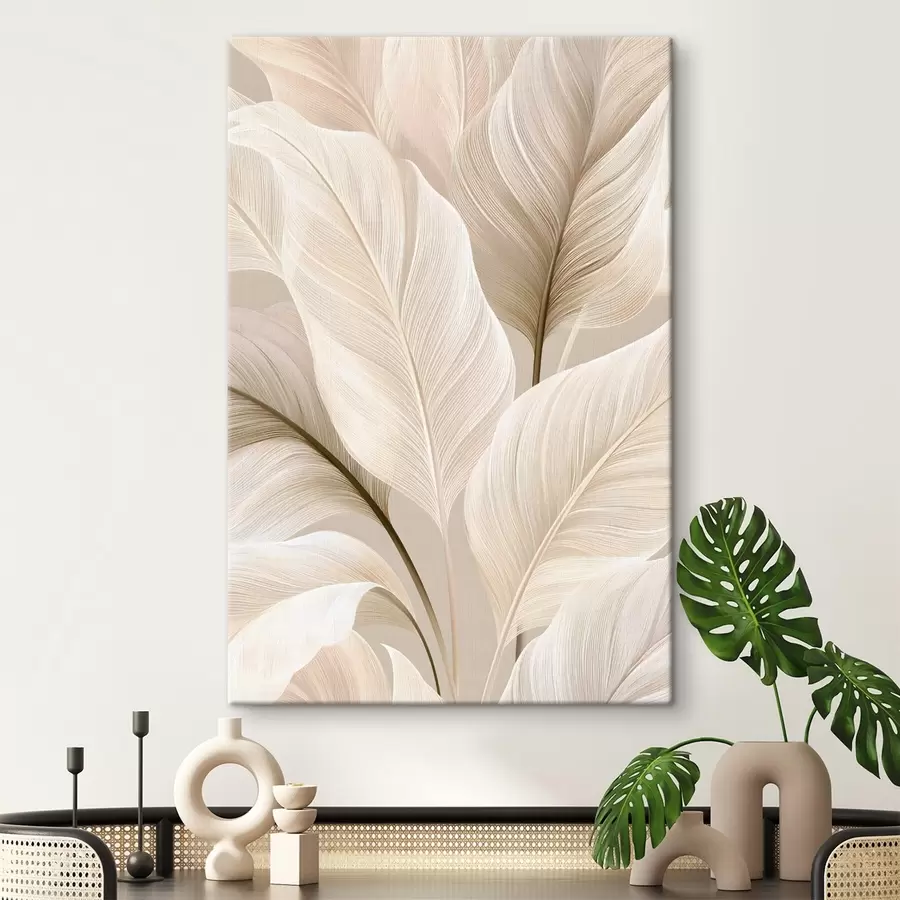 murales Hojas delicadas en tonos beige s50478