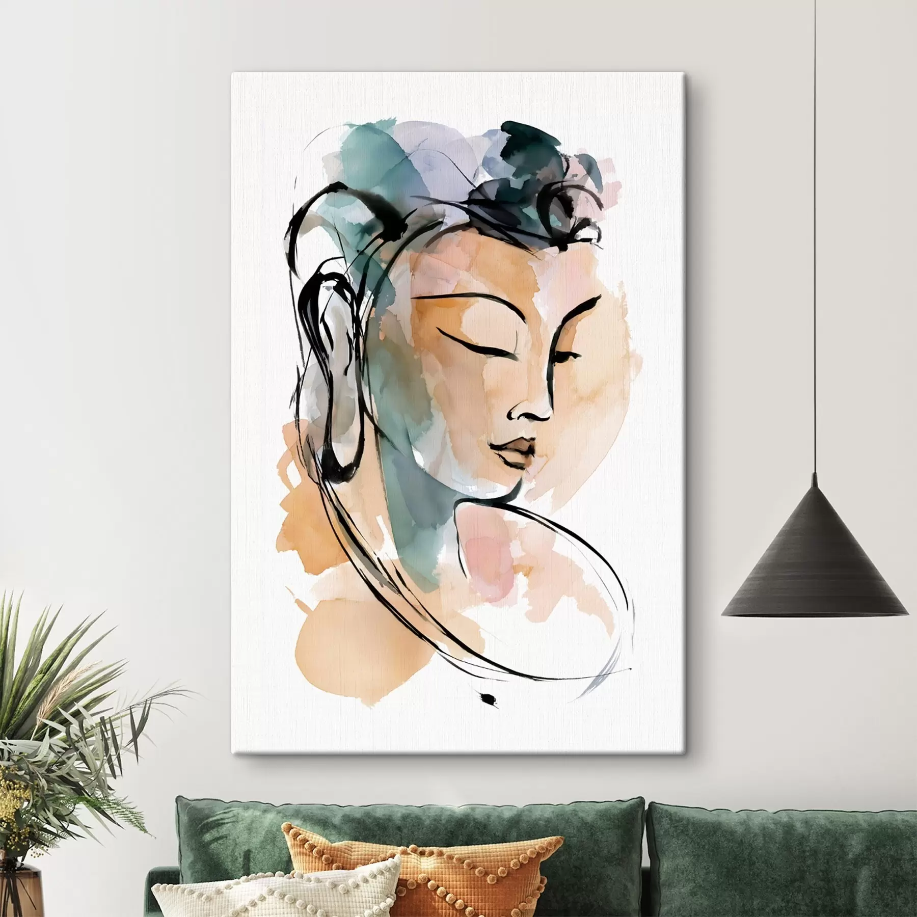 wall murals A watercolour-style drawing of the Buddha s50481