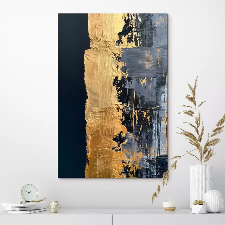 murales Una pintura abstracta en la que se aprecian una franja y pinceladas simuladas s50486