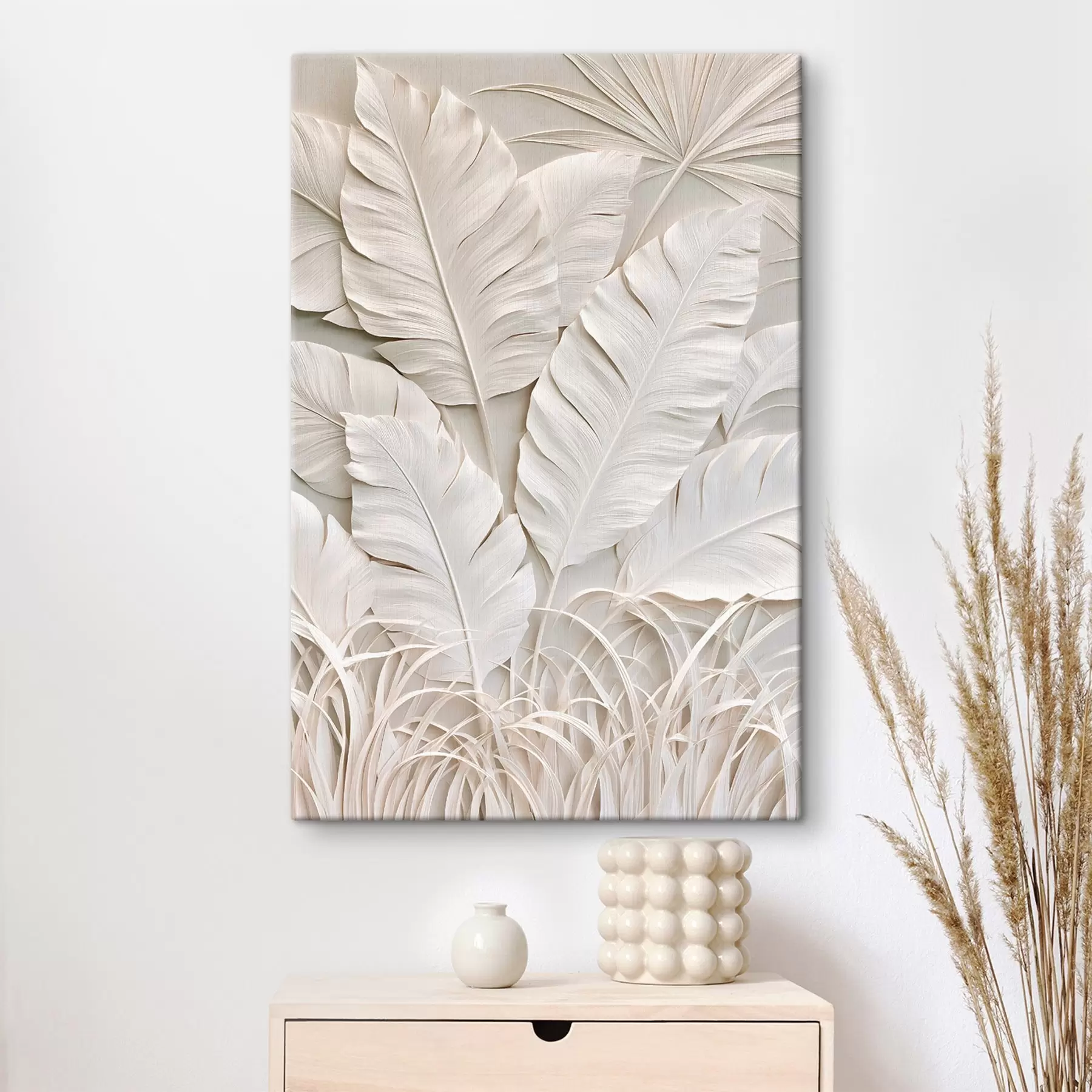 murales Hojas tropicales en estilo de bajorrelieve s50513