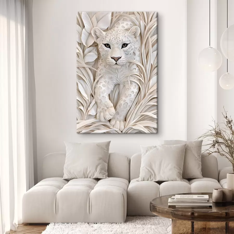 murales Un leopardo en estilo de bajorrelieve s50514