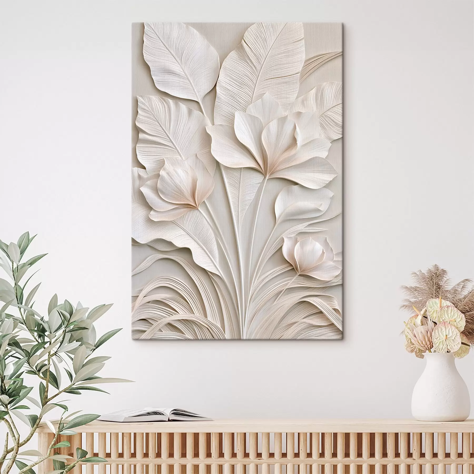 murales Flores tropicales en estilo de bajorrelieve s50515