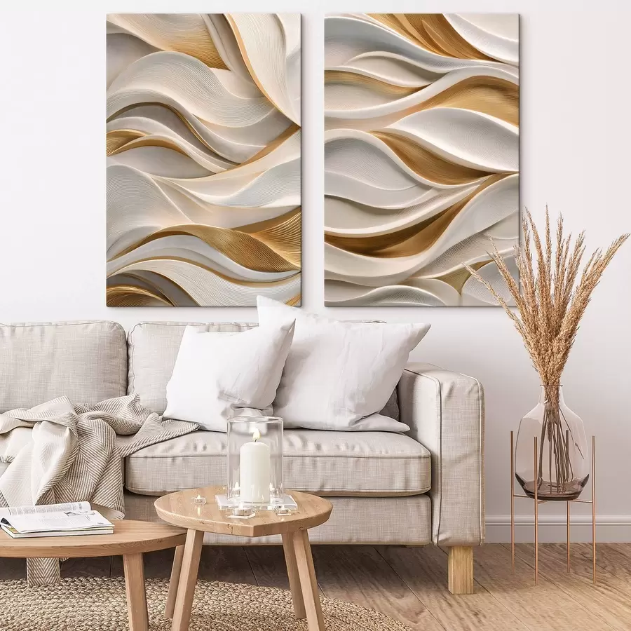 wall murals Elegant waves with a voluminous look m30921