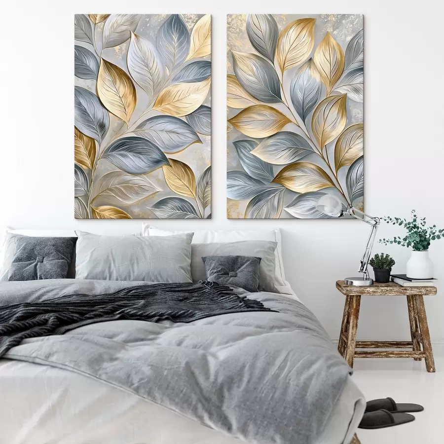 wall murals Picturesque leaves in an oil-painting style m30930