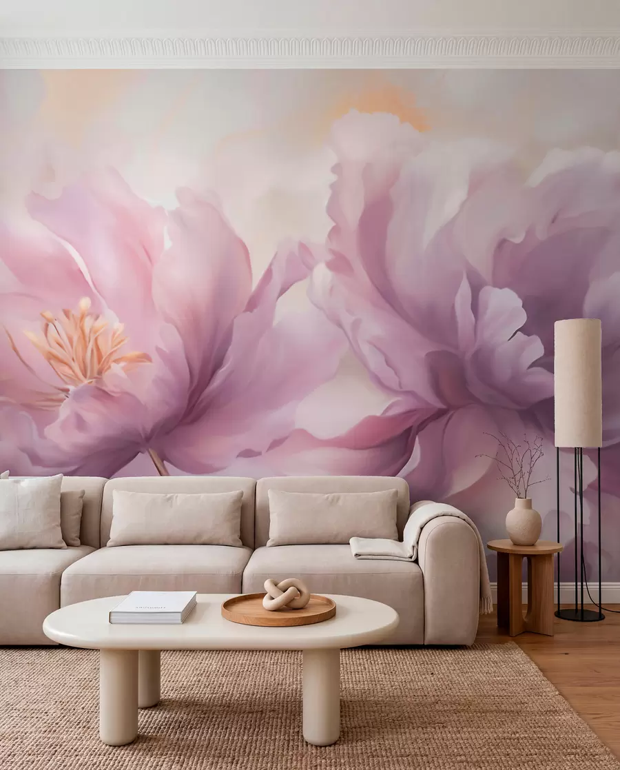 wall murals Large peony flowers w05797