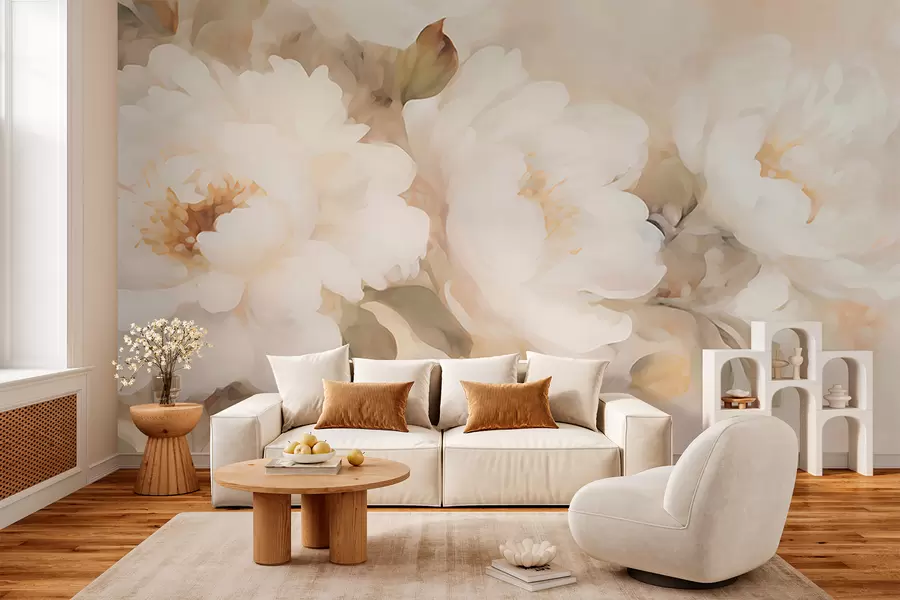 Wall Mural Photo Wallpaper Vintage-style peonies w05835