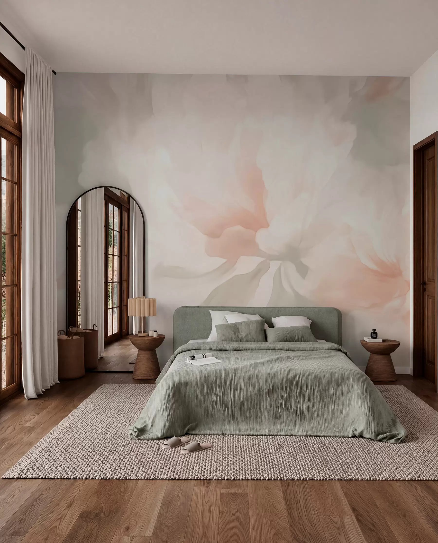 wall murals Large peony flowers w05838
