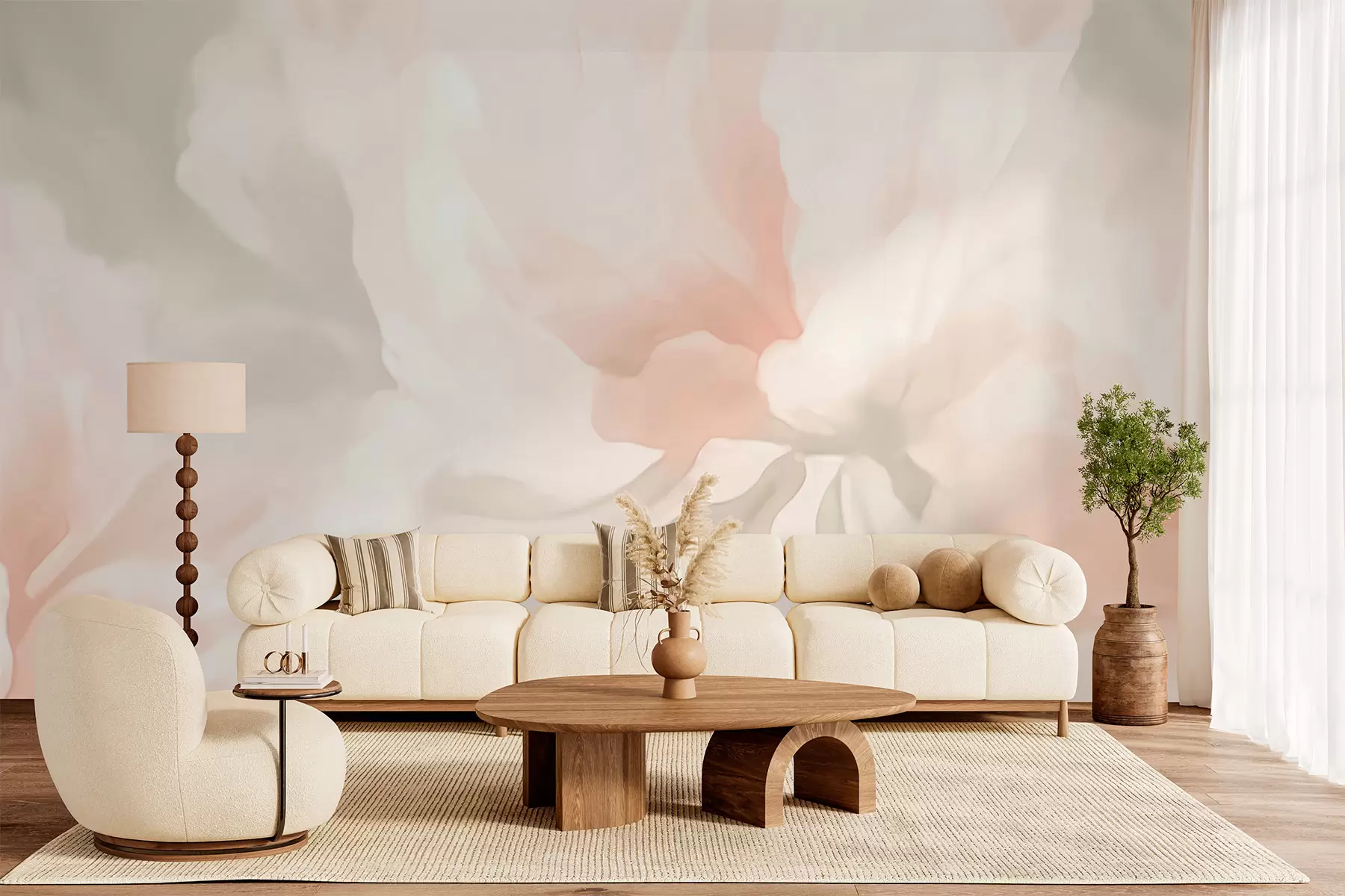 wall murals Large peony flowers w05838