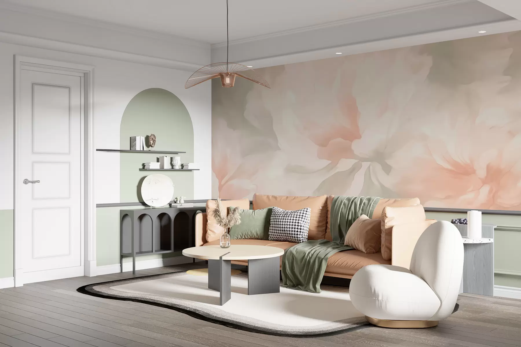 wall murals Large peony flowers w05838