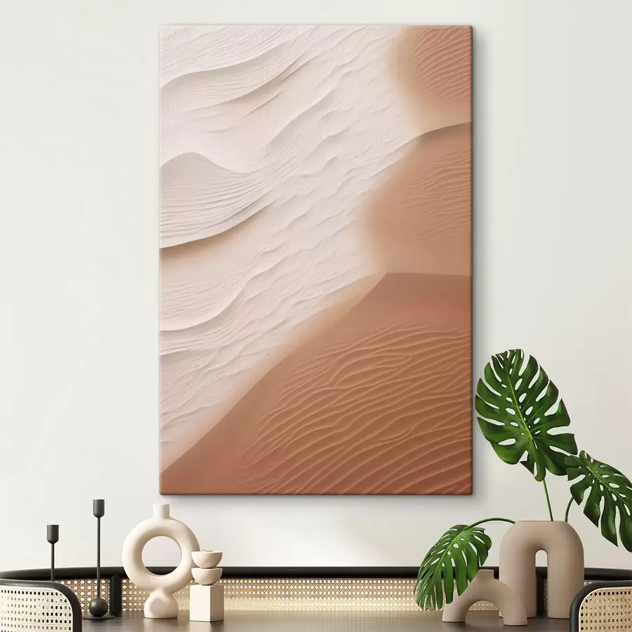 wall murals Rippling sand dunes in a desert, with smooth, flowing curves and textures s50614