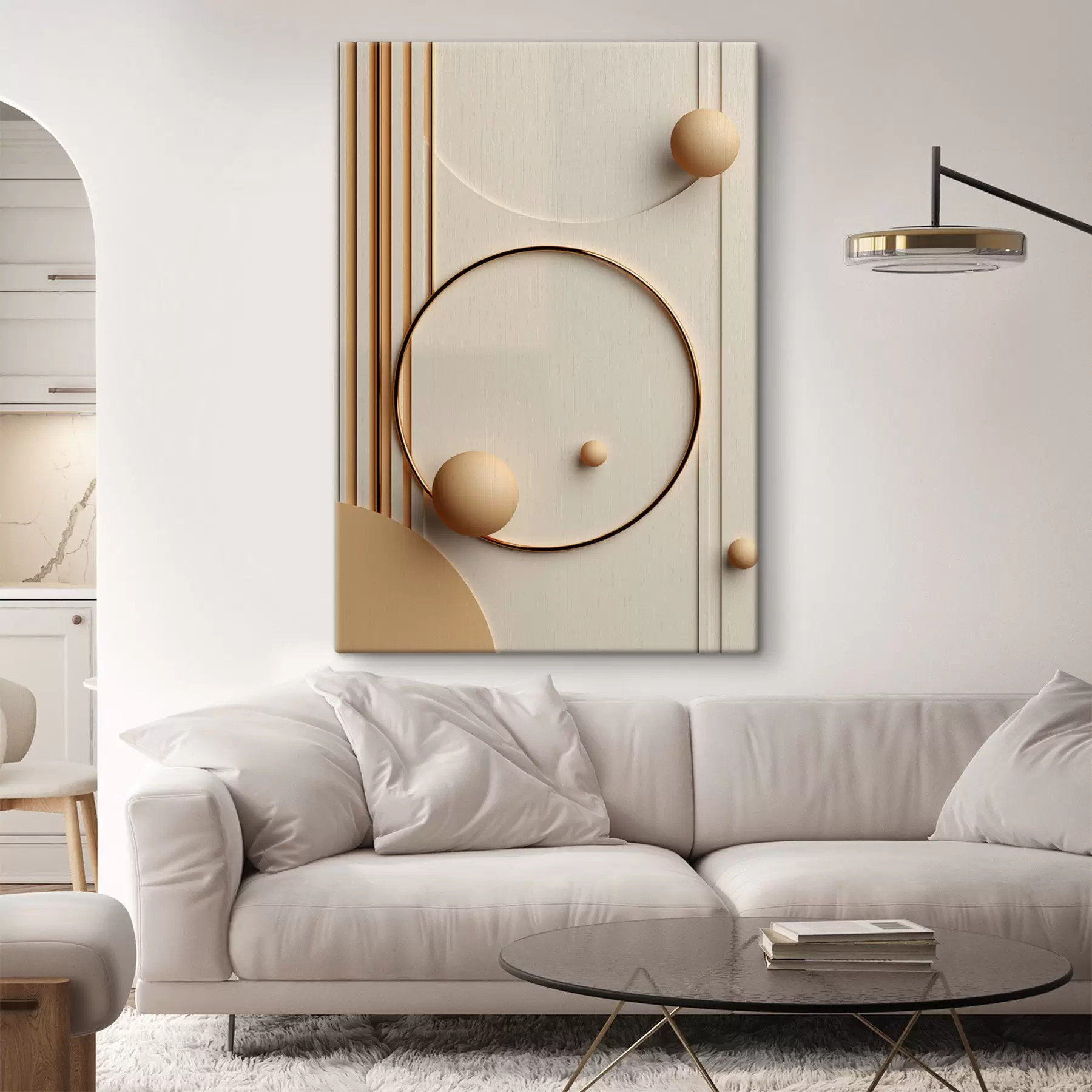 wall murals Golden Spheres and a Ring s50636