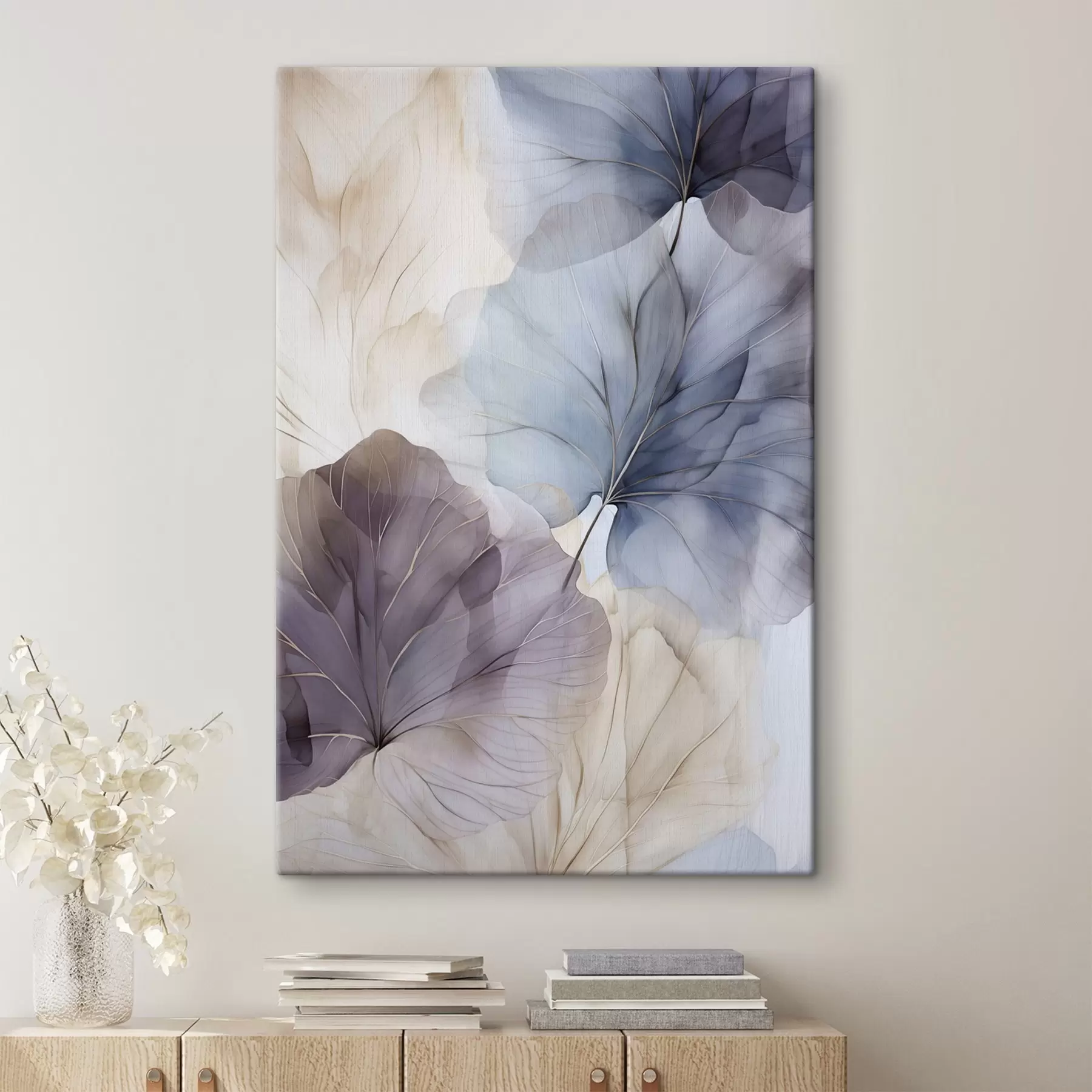 murales Velos de hojas lilas s50666