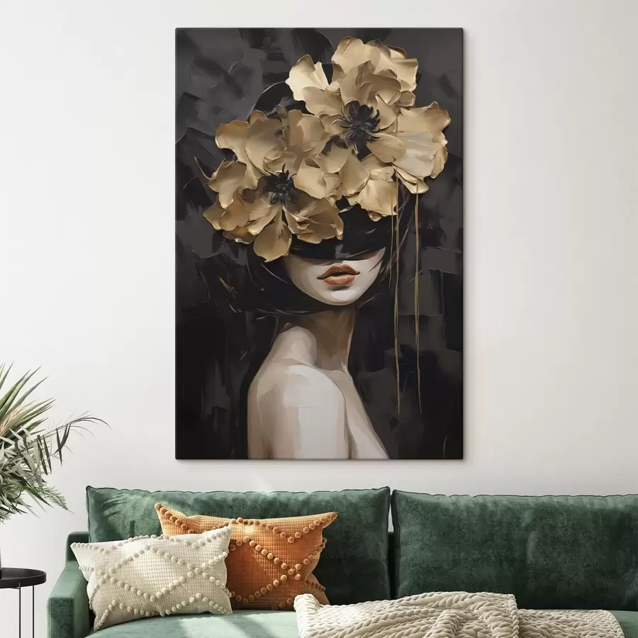 wall murals A girl with flowers in her hair s50670
