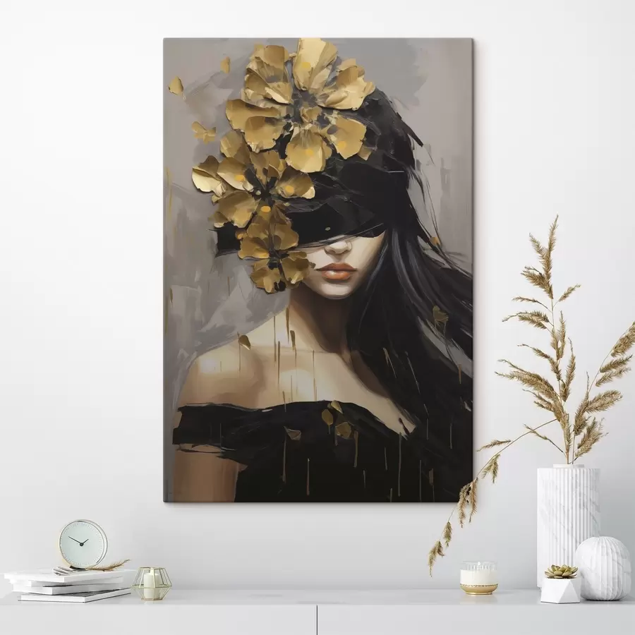 wall murals Abstract girl with flowers in her hair s50671