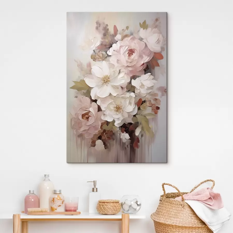 wall murals Abstract flowers, imitation of painting s50676