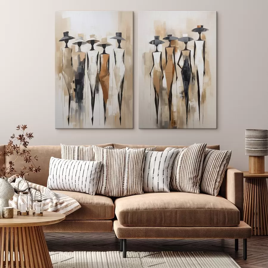 Wall Mural Photo Wallpaper Abstract silhouettes, imitation painting m30973