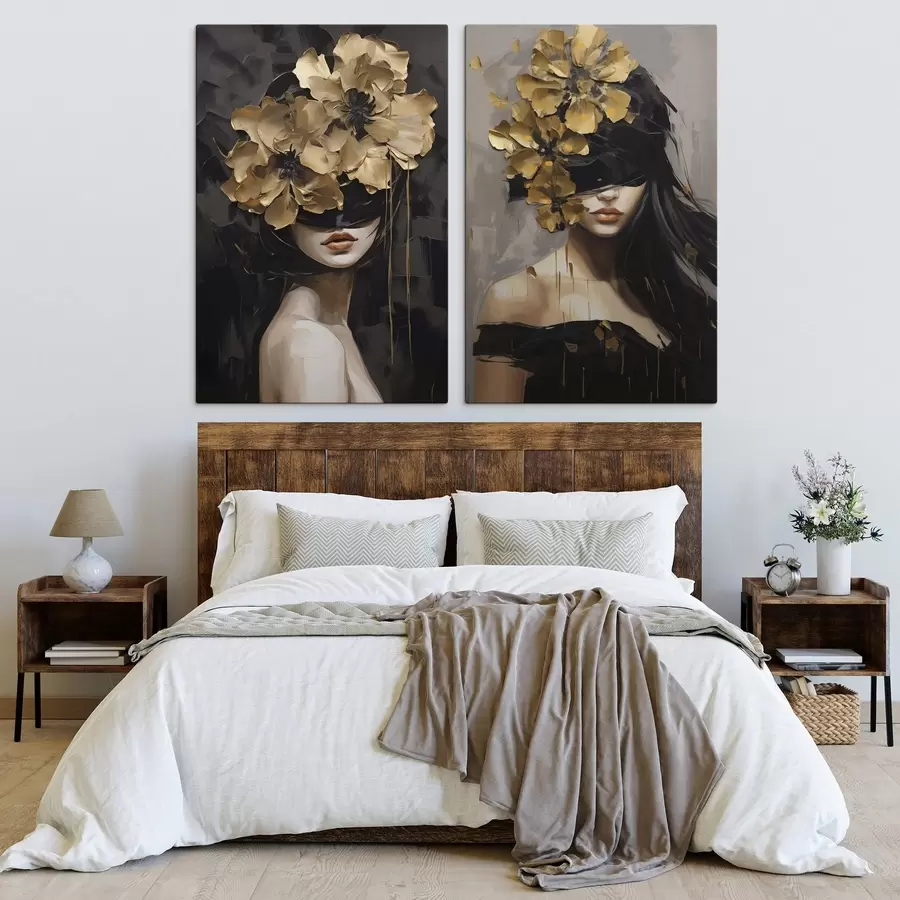 Wall Mural Photo Wallpaper Abstract girl with flowers in her hair m30976