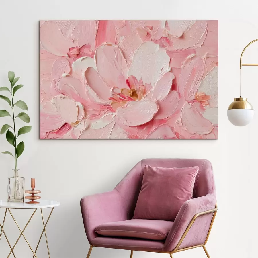 wall murals Textured pink petals of large flowers s50585