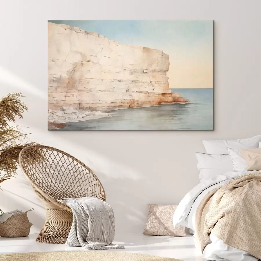 wall murals Pale coastal cliff above a calm sea s50587