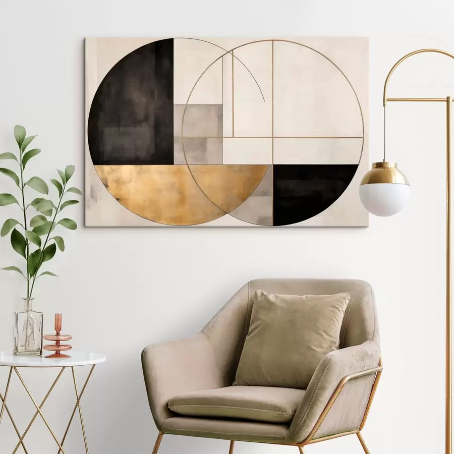 Wall Mural Photo Wallpaper Geometric circles and rectangles in neutral tones s50595