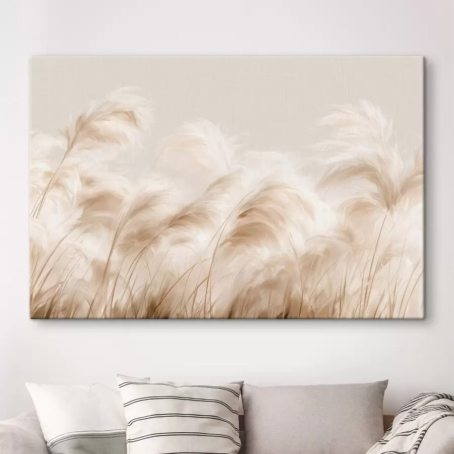 Wall Mural Photo Wallpaper Feathery pale grasses against a soft neutral background s50598