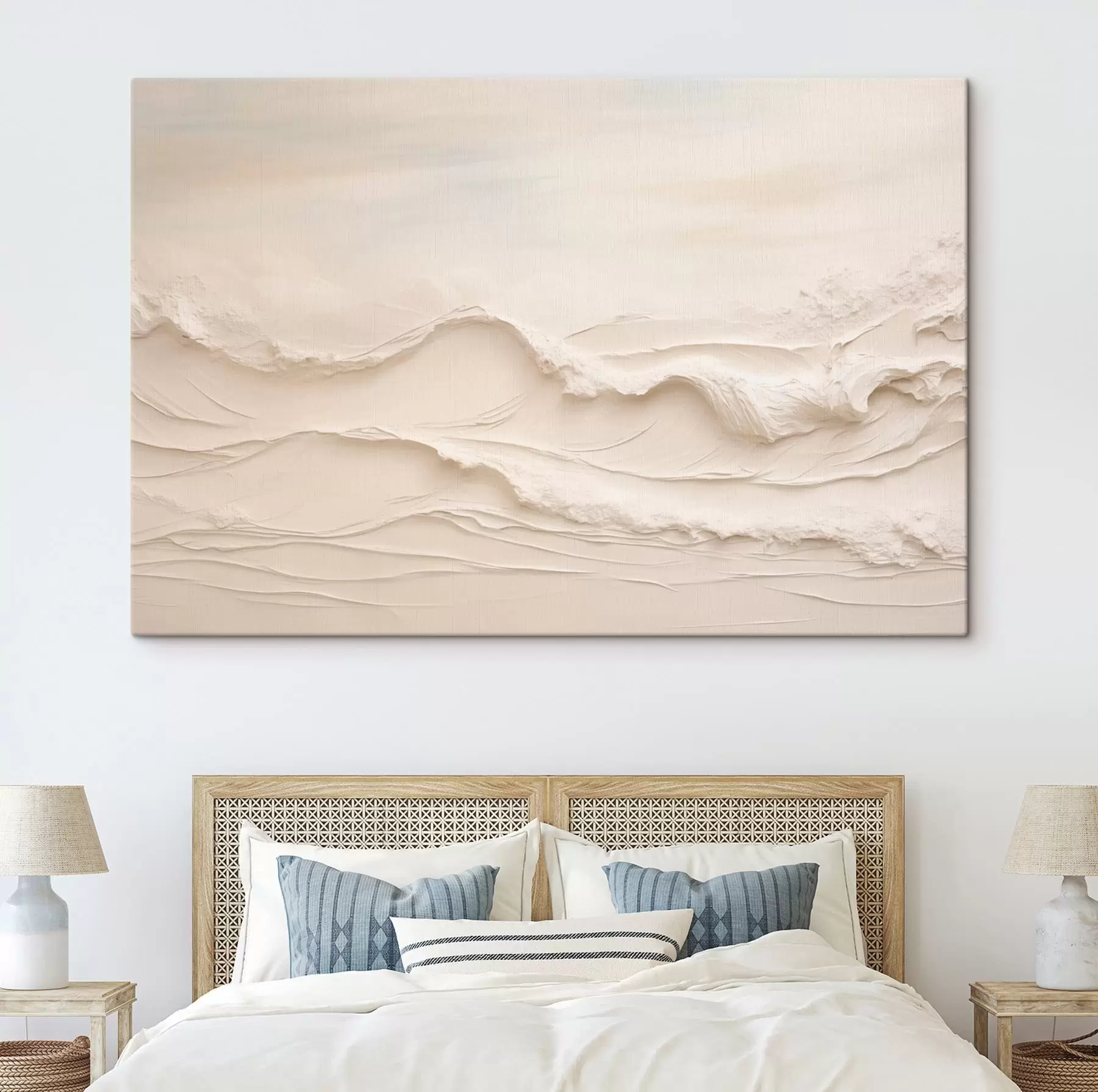 wall murals Abstract waves in pale cream tones s50600