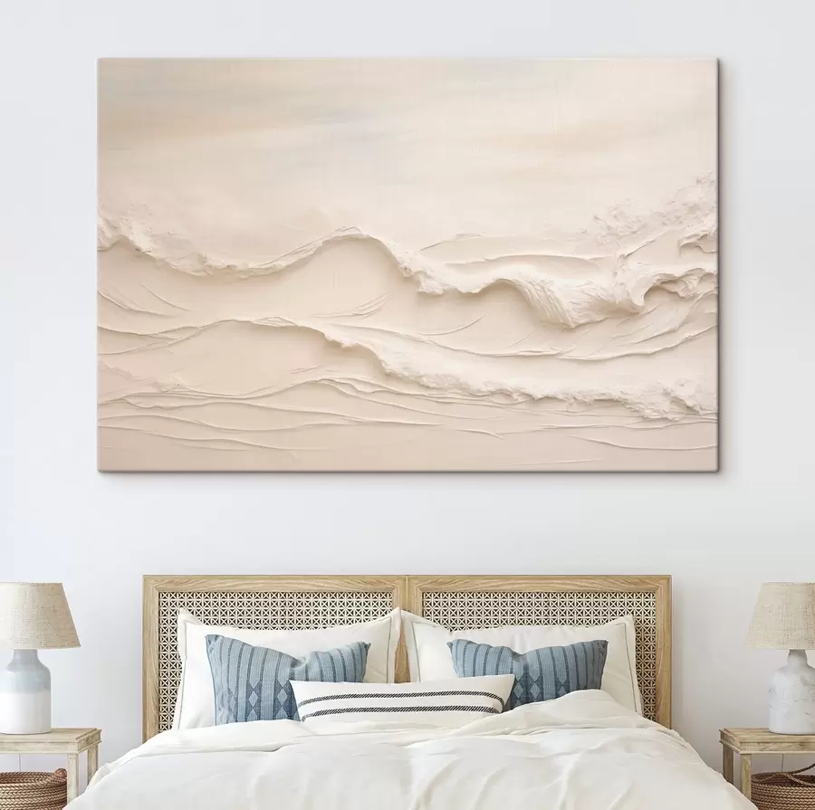 Wall Mural Photo Wallpaper Abstract waves in pale cream tones s50600