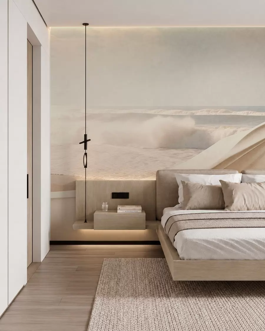 wall murals Ocean waves among flowing sandy forms w05895