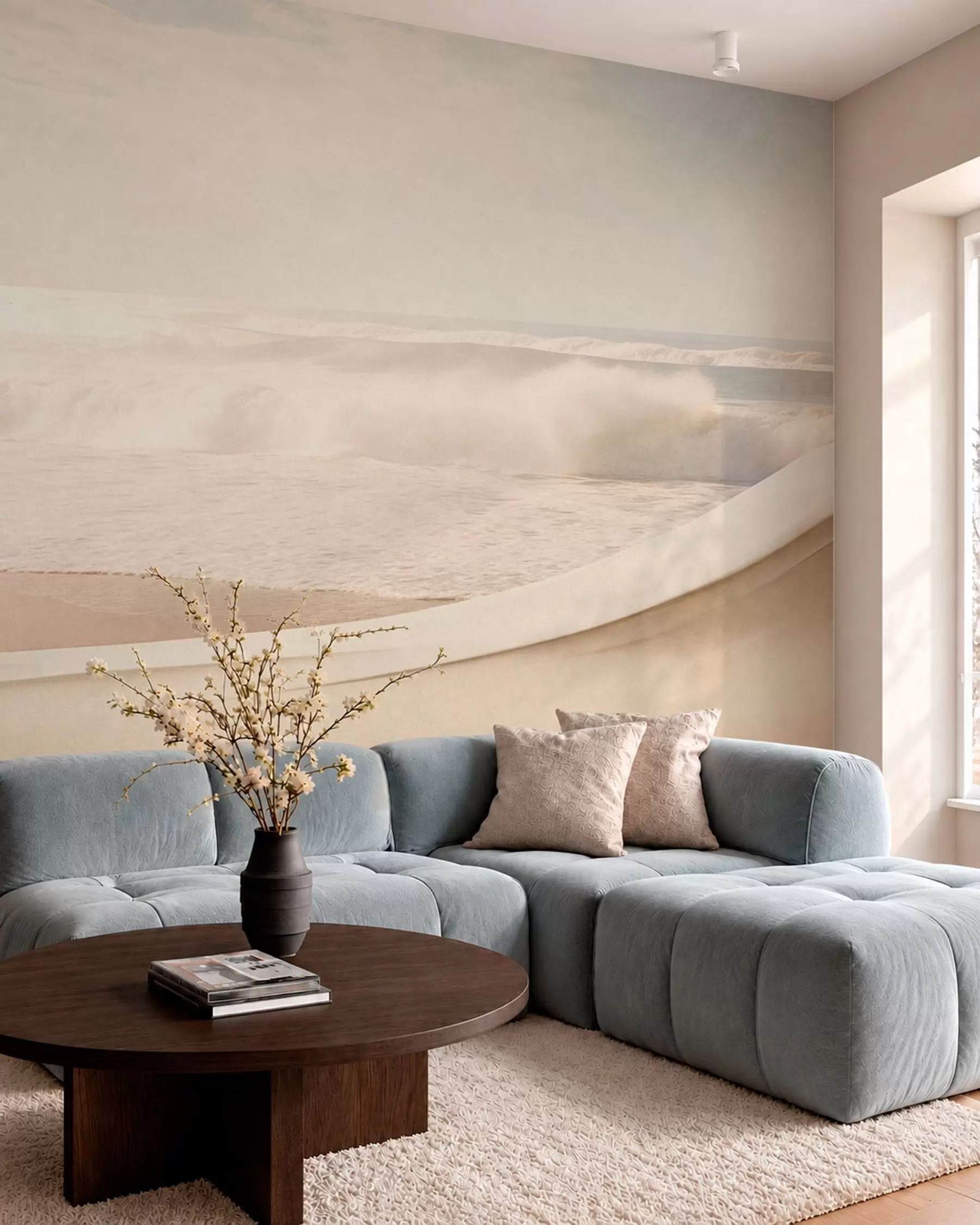 wall murals Ocean waves among flowing sandy forms w05895