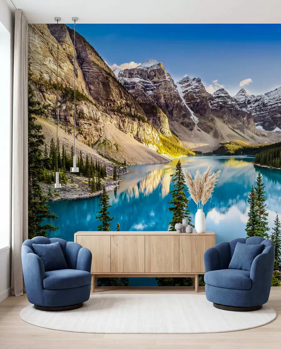 Wall Mural Photo Wallpaper Mirror lake at the foot of the mountain u58602