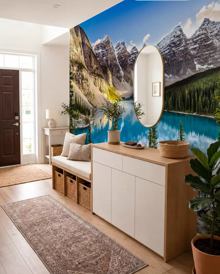 peintures murales Lac miroir au pied de la montagne u58602