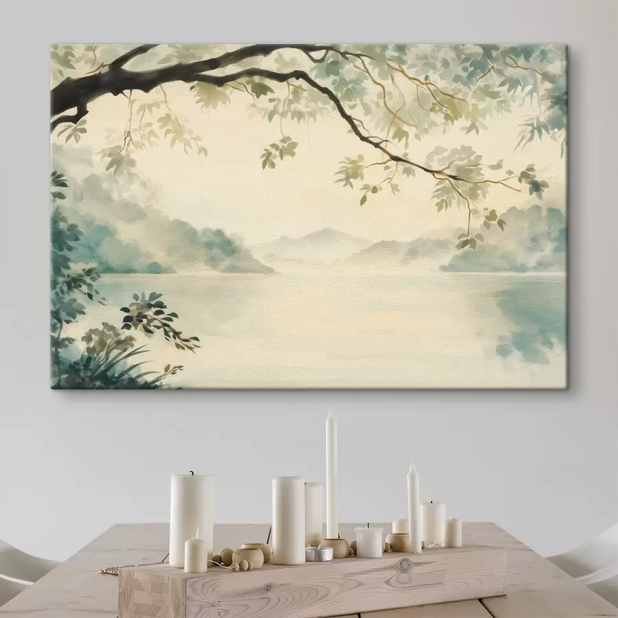 wall murals A Lake Surrounded by Greenery s50678
