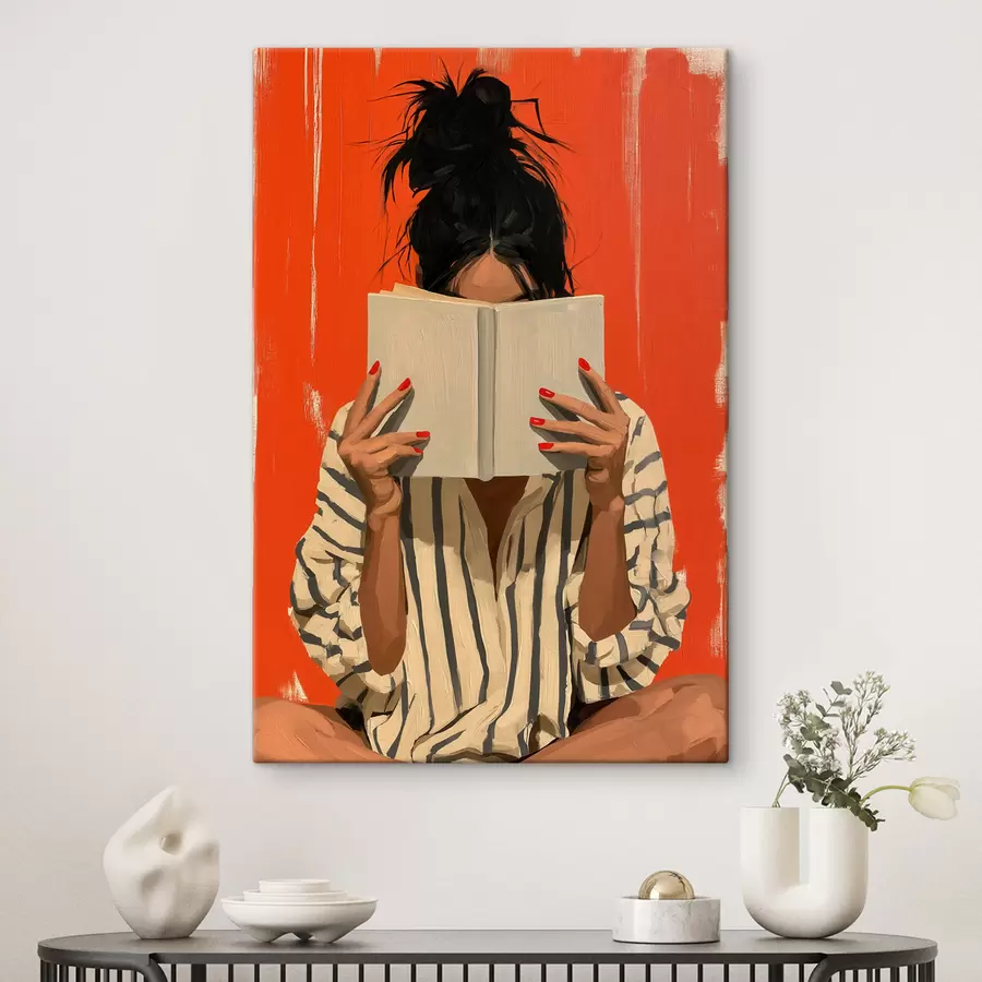 wall murals A Girl with a Book s50682