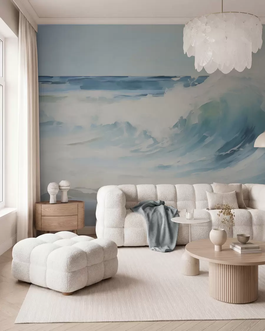 Wall Mural Photo Wallpaper Waves, imitation of painting w05899