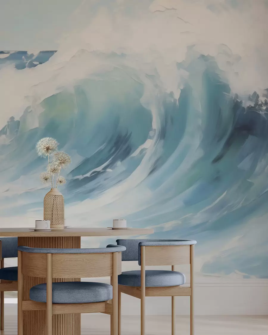 Wall Mural Photo Wallpaper Waves, imitation of painting w05899