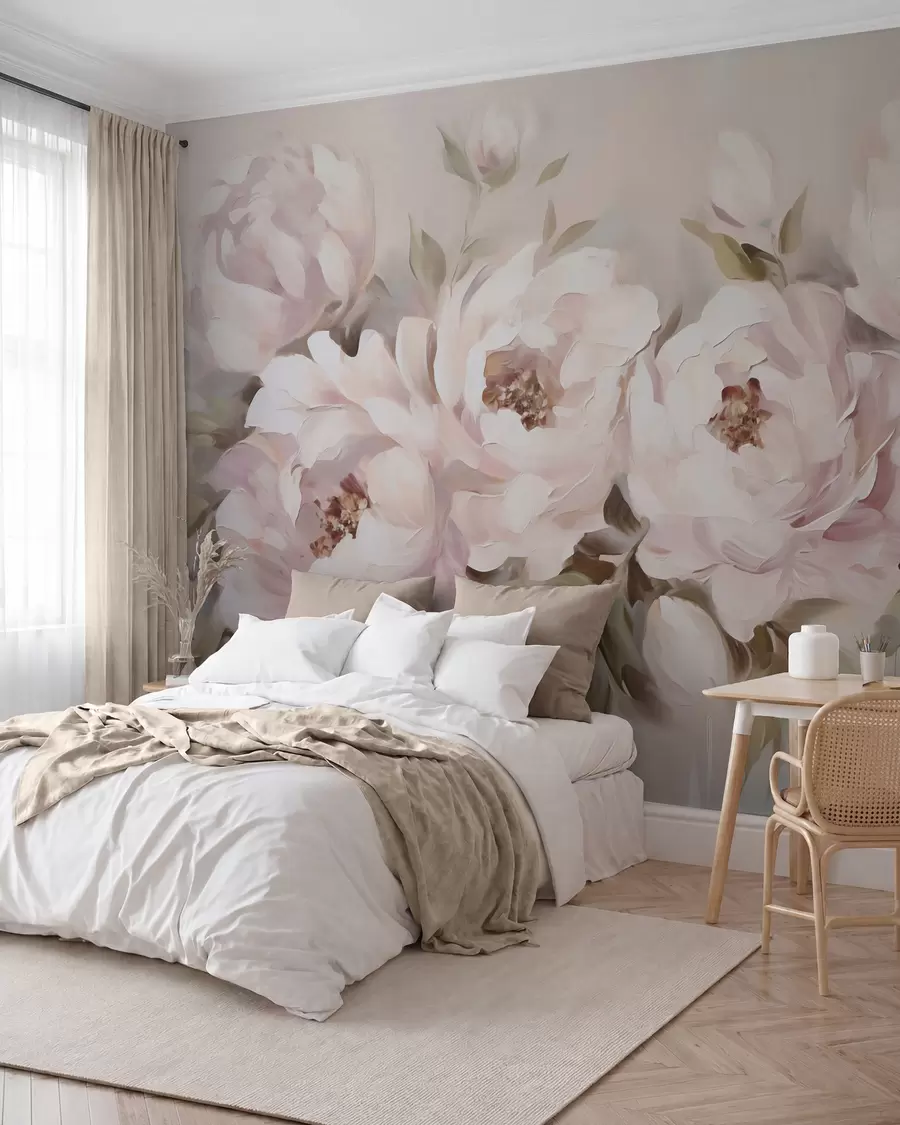 peintures murales Pivoines abstraites, peinture de style abstrait w05901