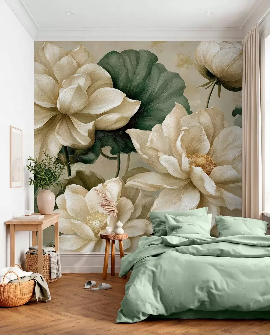 Wall Mural Photo Wallpaper Lotus flowers and leaves w05746
