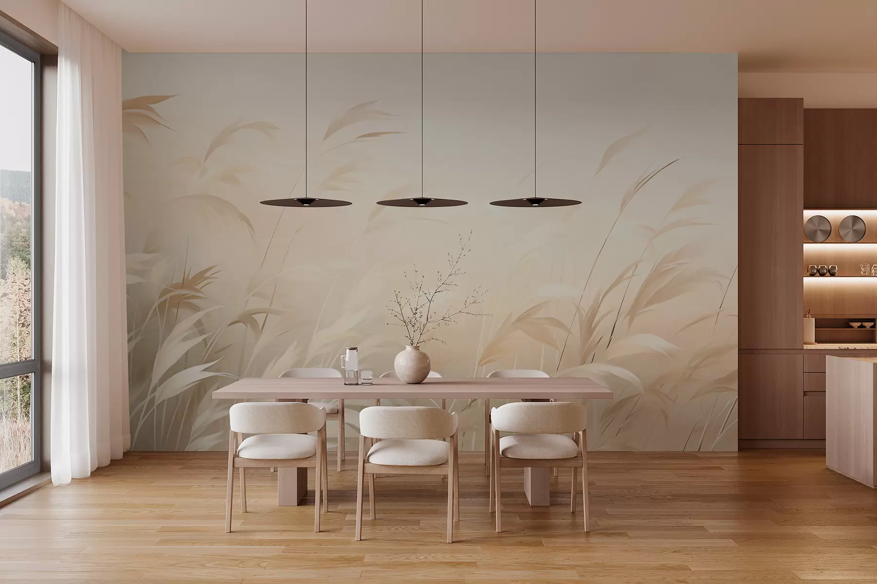 peintures murales Roseaux w05910