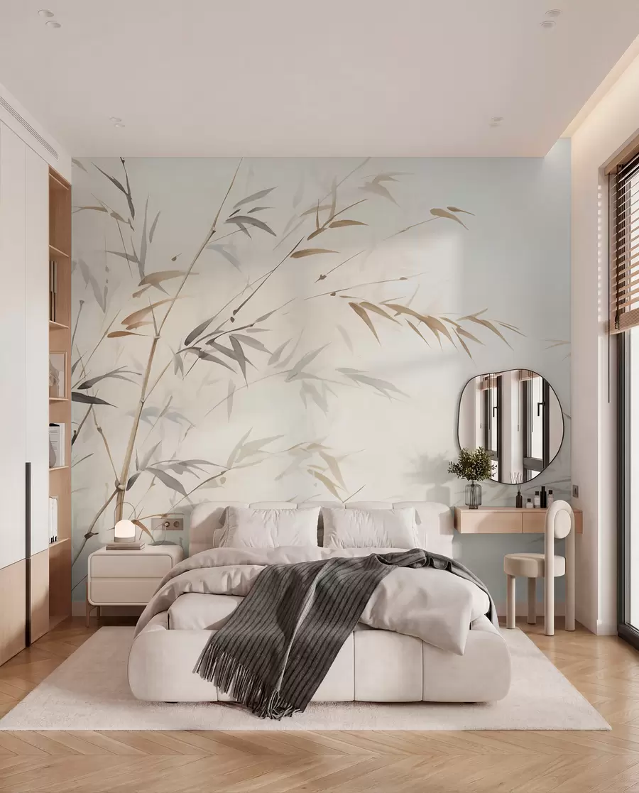 peintures murales Bambou en esquisse w05917